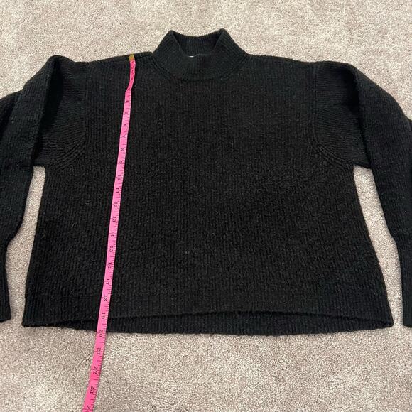 L'academie Revolve Cropped Crewneck Sweater Black Chunky Knit Size‎ S - Picture 8 of 9